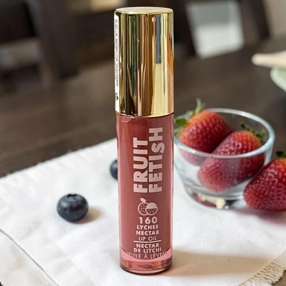 Milani Fruit Fetish Lip Oil 160 Lychee Nectar 0.14oz Sheer Mauve Pink Tint